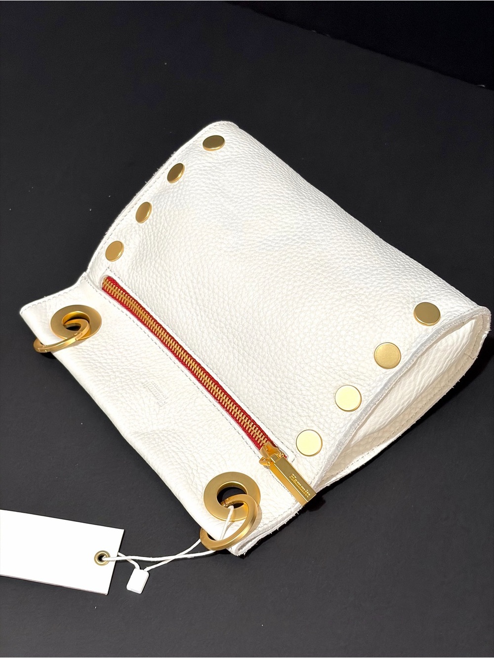 Hammitt Tony Small Leather Crossbody Bag in Ceramic White/Brushed Gold Hardware - Picture 7 of 12